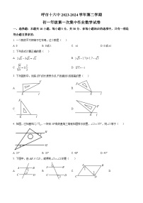 内蒙古自治区呼和浩特市第十六中学2023-2024学年七年级下学期4月月考数学试题（原卷版+解析版）