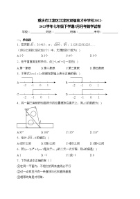 重庆市江津区江津区双福育才中学校2022-2023学年七年级下学期5月月考数学试卷(含答案)