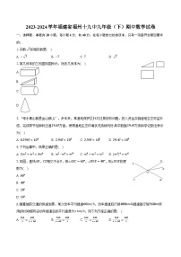 2023-2024学年福建省福州十九中九年级（下）期中数学试卷(含解析）