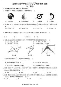 江苏省苏州市立达中学校2023-2024学年八年级下学期期中考试数学试卷