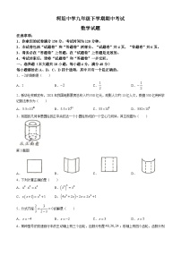 安徽省合肥市庐江县柯坦初级中学2023-2024学年九年级下学期期中数学试题