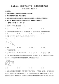 2024年四川省营山县中考一模考试数学模拟试题（原卷版+解析版）