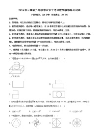 2024年云南省九年级学业水平考试数学模拟预测题（原卷版+解析版）