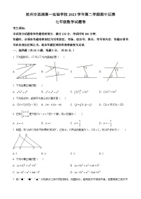 浙江省杭州市丰潭中学2023-2024学年七年级下学期期中数学试题（原卷版+解析版）