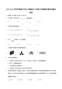 2020-2021学年河南省平顶山市舞钢市八年级下学期期末数学试题及答案