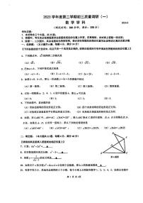 2024年上海市杨浦区初三二模数学试卷和参考答案