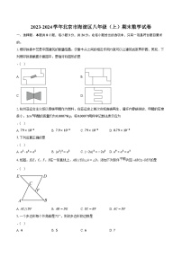 2023-2024学年北京市海淀区八年级（上）期末数学试卷（含解析）