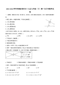 2023-2024学年河南省郑州市二七区七年级（下）第一次月考数学试卷（含解析）