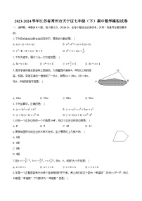 2023-2024学年江苏省常州市天宁区七年级（下）期中数学模拟试卷（含解析）