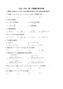 安徽省安庆石化第一中学2023-2024学年七年级下学期期中数学试题(含答案)