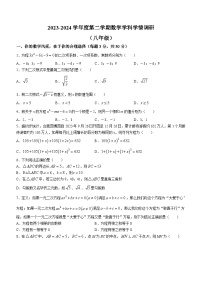 安徽省合肥市五十中学天望岳校区2023-2024学年八年级下学期期中数学试题(无答案)