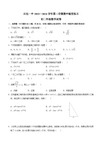 安徽省安庆石化第一中学2023-2024学年八年级下学期期中数学试题(含答案)