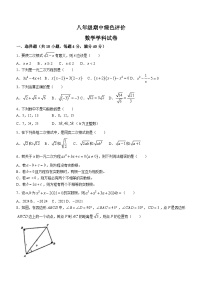 安徽省合肥市庐阳区第四十二中学2023-2024学年八年级下学期期中数学试题(无答案)