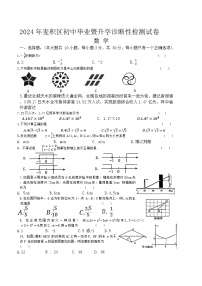 2024年甘肃省天水市麦积区中考一模考试数学试题