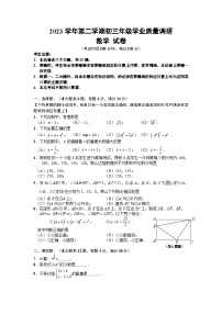 2024年上海市闵行区中考二模数学试卷含答案