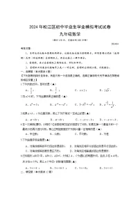 2024年上海市松江区中考二模考试数学试卷含答案