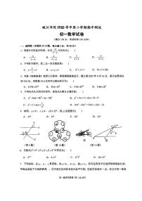 浙江省宁波市蛟川书院2023-2024学年七年级下学期数学期中试卷
