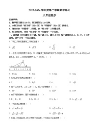 安徽省合肥市庐江县2023-2024学年八年级下学期期中数学试题（原卷版+解析版）