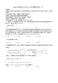 2024年湖南省初中学业水平考试数学模拟试卷（三）+