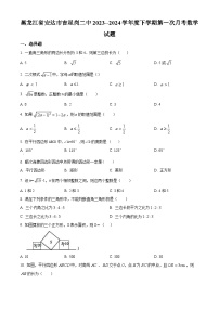 黑龙江省绥化市安达市吉星岗二中2023-2024学年八年级下学期月考数学试题（原卷版+解析版）