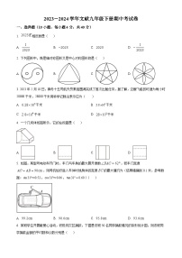 福建省莆田市城厢区莆田文献中学2023-2024学年九年级下学期期中数学试题（原卷版+解析版）