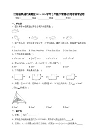 江苏省泰州市姜堰区2023-2024学年七年级下学期3月月考数学试卷(含答案)