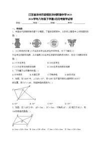 江苏省徐州市鼓楼区徐州树德中学2023-2024学年八年级下学期3月月考数学试卷(含答案)