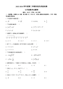 安徽省合肥市蜀山区合肥市琥珀教育集团2023-2024学年七年级下学期期中数学试题（原卷版+解析版）