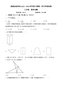 四川省自贡市蜀光绿盛实验学校2023-2024学年九年级下学期4月月考数学试题（原卷版+解析版）