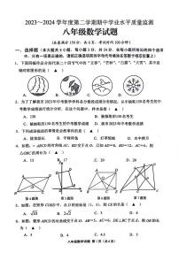江苏省连云港市灌南县2023-2024学年+下学期八年级数学期中考试数学试题