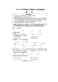 江苏省宿迁市宿豫区2023-2024学年七年级下学期4月期中数学试题
