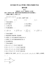 上海市育才初级中学2023-2024学年七年级下学期期中数学试题（原卷版+解析版）