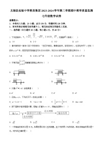 安徽省安庆市太湖县实验中学教育集团2023-2024学年七年级下学期期中数学试题（原卷版+解析版）