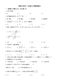 北京市首都师范大学附属中学第一分校2023-2024学年七年级下学期月考数学试题（原卷版+解析版）