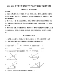 山东省日照市五莲县2023-2024学年七年级下学期期中考试数学试题（原卷版+解析版）