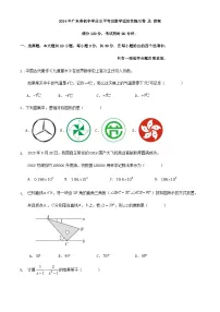 2024年广东省初中学业水平考试数学适应性练习卷 及 答案