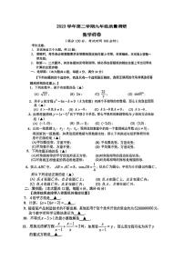 2024年上海市嘉定区初三二模数学试卷