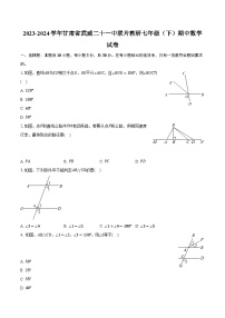 2023-2024学年甘肃省武威二十一中联片教研七年级（下）期中数学试卷（含解析）