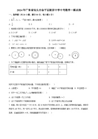 2024年广东省汕头市金平区鮀济中学中考一模数学试题（原卷版+解析版）