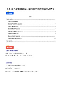 专题1.1 同底数幂的乘法、幂的乘方与积的乘方之八大考点-【学霸满分】2023-2024学年七年级数学下册重难点专题提优训练（北师大版）