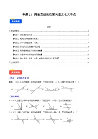 专题2.1 两条直线的位置关系之七大考点-【学霸满分】2023-2024学年七年级数学下册重难点专题提优训练（北师大版）