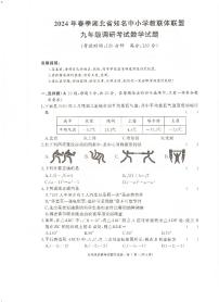 2024年湖北省知名中小学教联体联盟九年级调研考试数学试题（附参考答案）