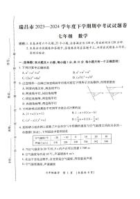 江西省九江市瑞昌市2023-2024学年七年级下学期4月期中数学试题