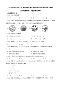 2024年甘肃省武威市凉州区金羊九年制学校联片教研中考二模数学试题