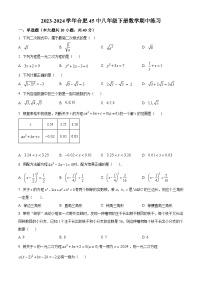 安徽省合肥市庐阳区合肥市第四十五中学2023-2024学年八年级下学期期中数学试题（原卷版+解析版）