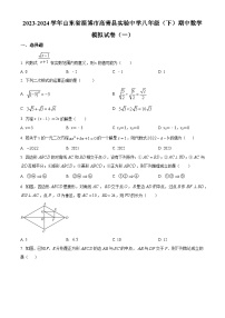 山东省淄博市高青县实验中学2023-2024学年八年级下学期期中数学模拟试卷（一）（原卷版+解析版）