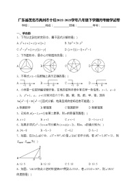 广东省茂名市高州市十校2022-2023学年八年级下学期月考数学试卷(含答案)