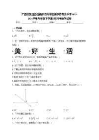 广西壮族自治区南宁市兴宁区南宁市第三中学2023-2024学年八年级下学期3月月考数学试卷(含答案)