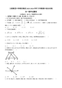 云南省玉溪市红塔区玉溪第四中学2023-2024学年七年级下学期期中数学试题(无答案)