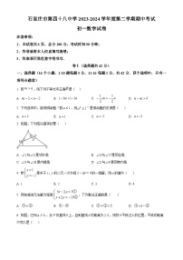 河北省石家庄市第四十八中学2023-2024学年七年级下学期期中数学试题（原卷版+解析版）